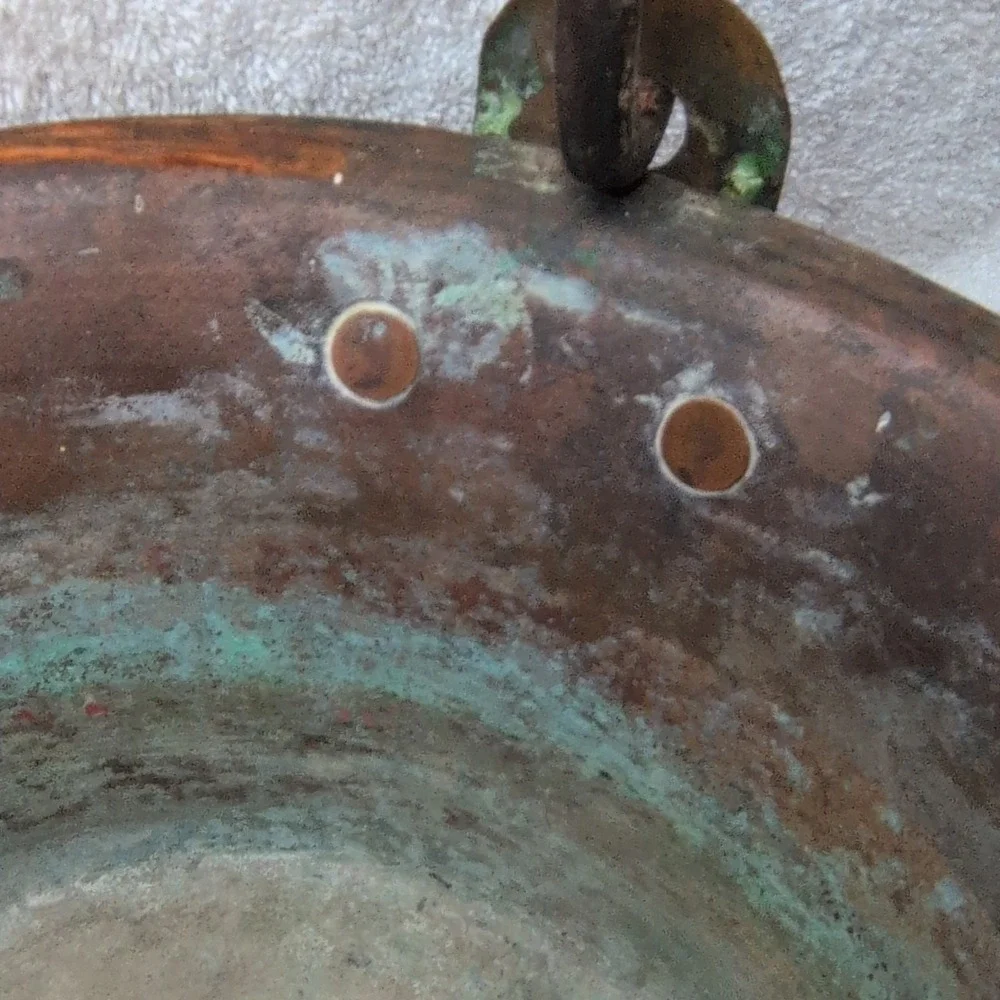Antique French Copper Cauldron Pot 10.5